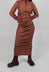 Fitted Maxi Skirt in Terracotta Cloud  - 2120307