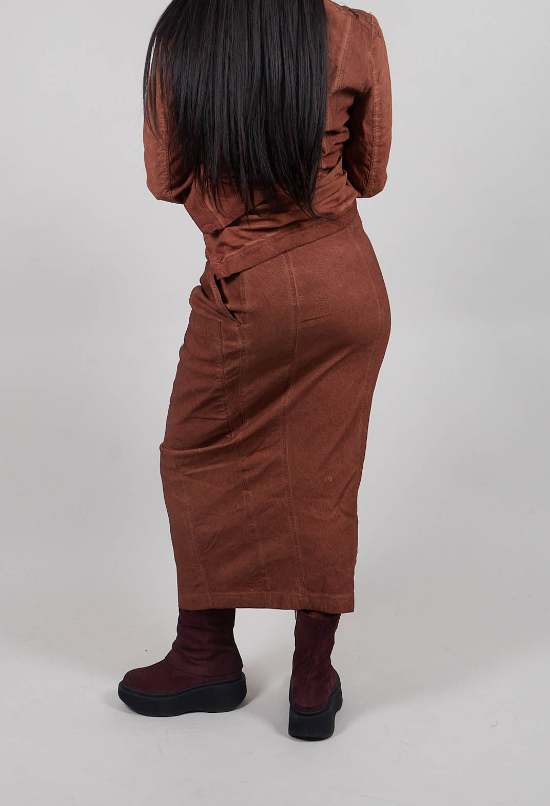 Fitted Maxi Skirt in Terracotta Cloud  - 2120307