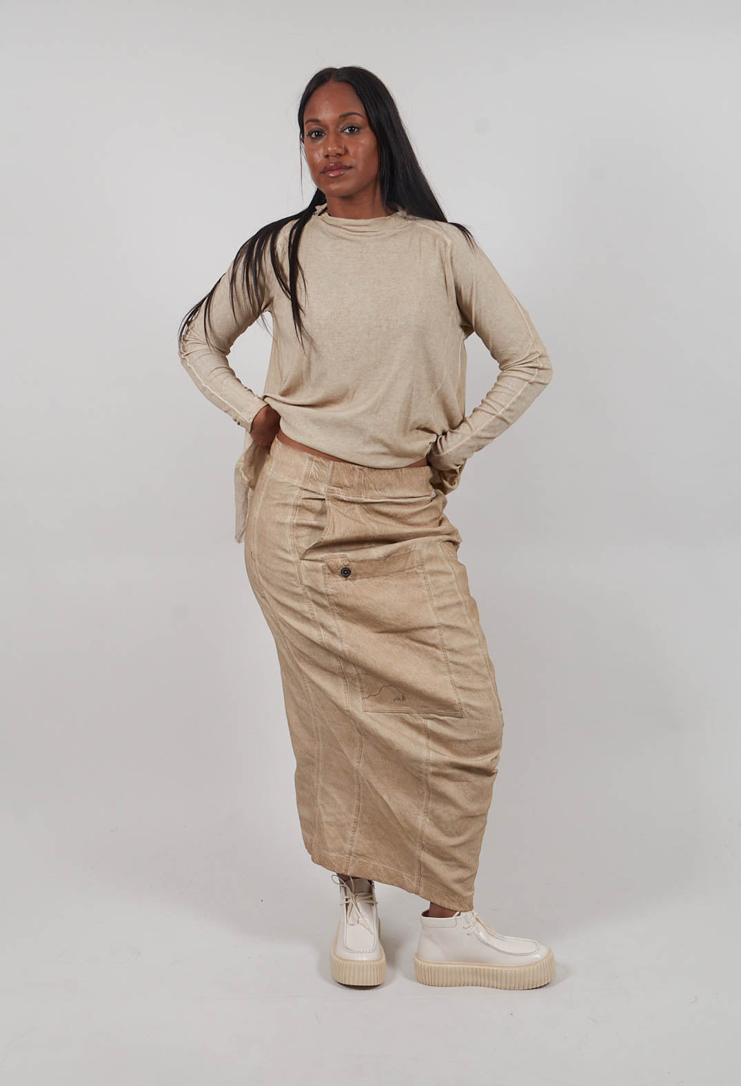 Fitted Maxi Skirt in Clay Cloud  - 2120307