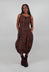 Sleeveless Tulip Hem Dress in Henna Cloud  - 2120908