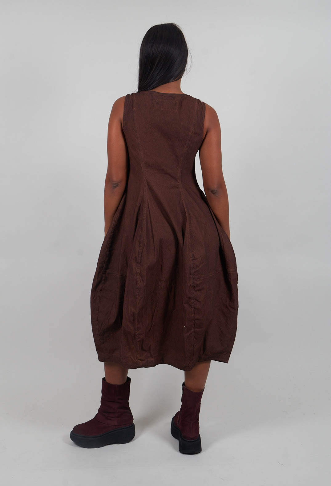 Sleeveless Tulip Hem Dress in Henna Cloud  - 2120908