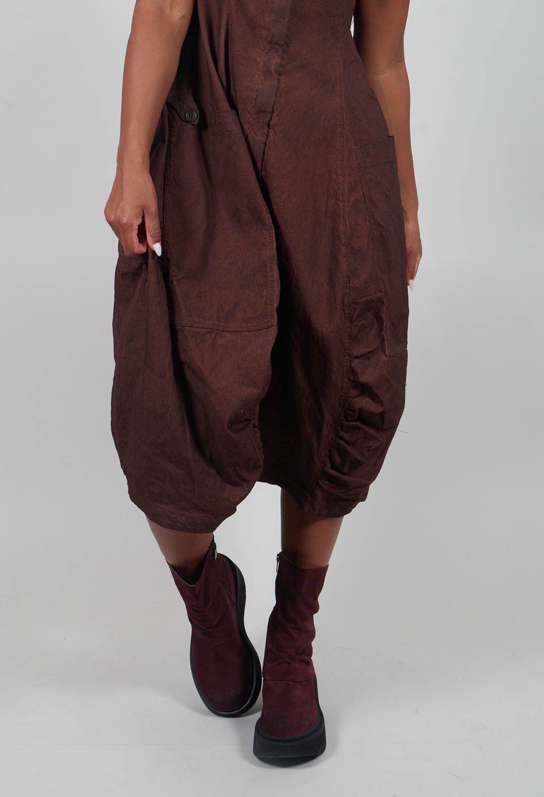 Sleeveless Tulip Hem Dress in Henna Cloud  - 2120908