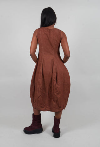 Sleeveless Tulip Hem Dress in Terracotta Cloud  - 2120908