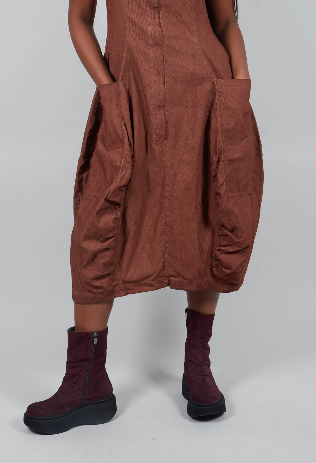 Sleeveless Tulip Hem Dress in Terracotta Cloud  - 2120908