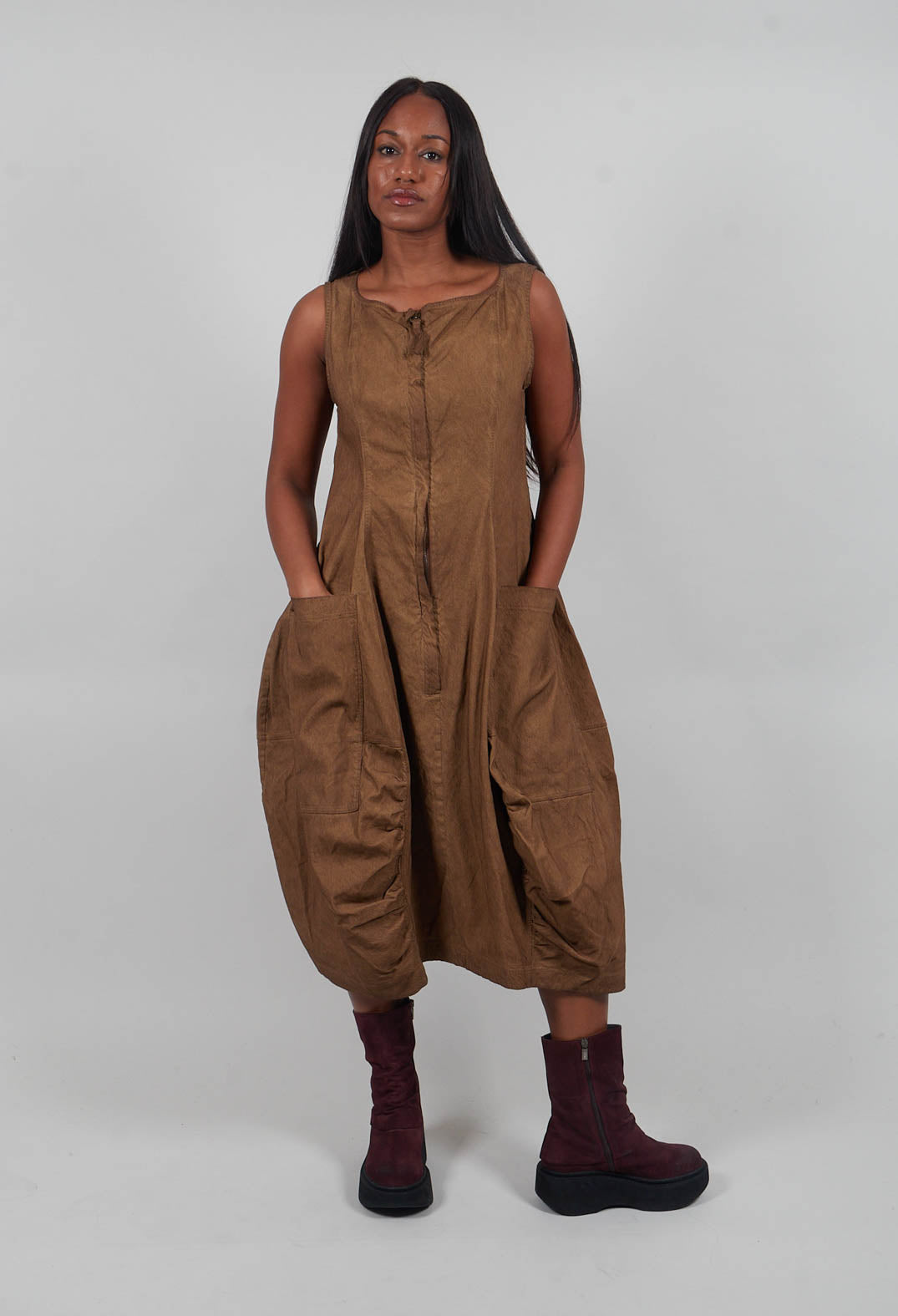 Sleeveless Tulip Hem Dress in Dakar Cloud - 2120908