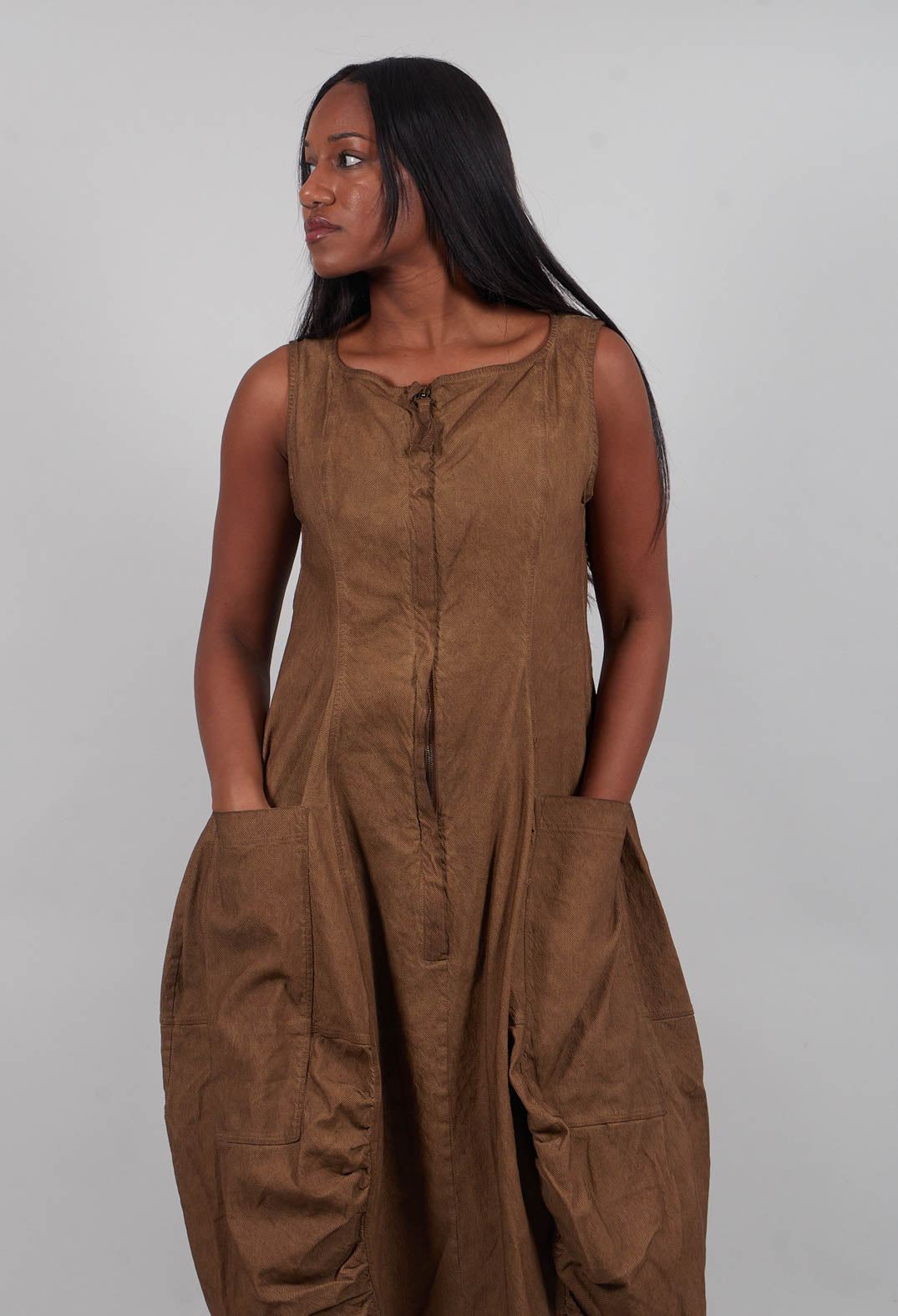 Sleeveless Tulip Hem Dress in Dakar Cloud - 2120908
