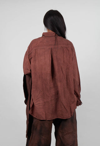 Longline Shirt in Henna Cloud Stripe  - 2130401