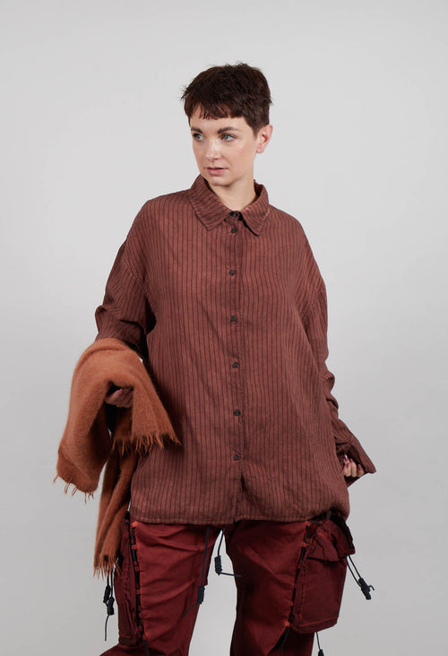 Longline Shirt in Henna Cloud Stripe  - 2130401