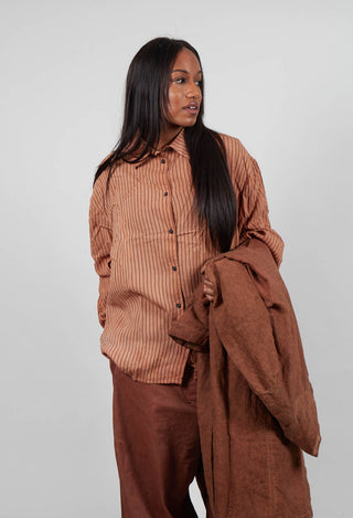 Longline Shirt in Terracotta Cloud Stripe - 2130401