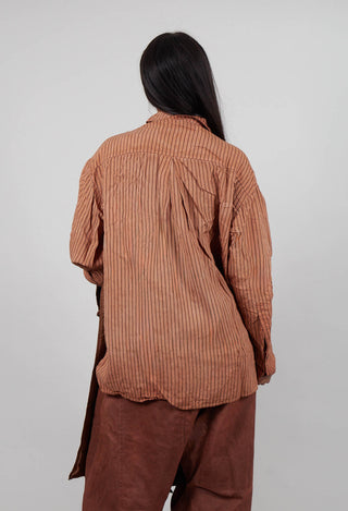 Longline Shirt in Terracotta Cloud Stripe - 2130401