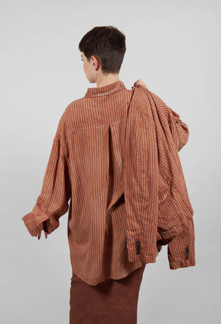 Longline Shirt in Terracotta Cloud Stripe - 2130401