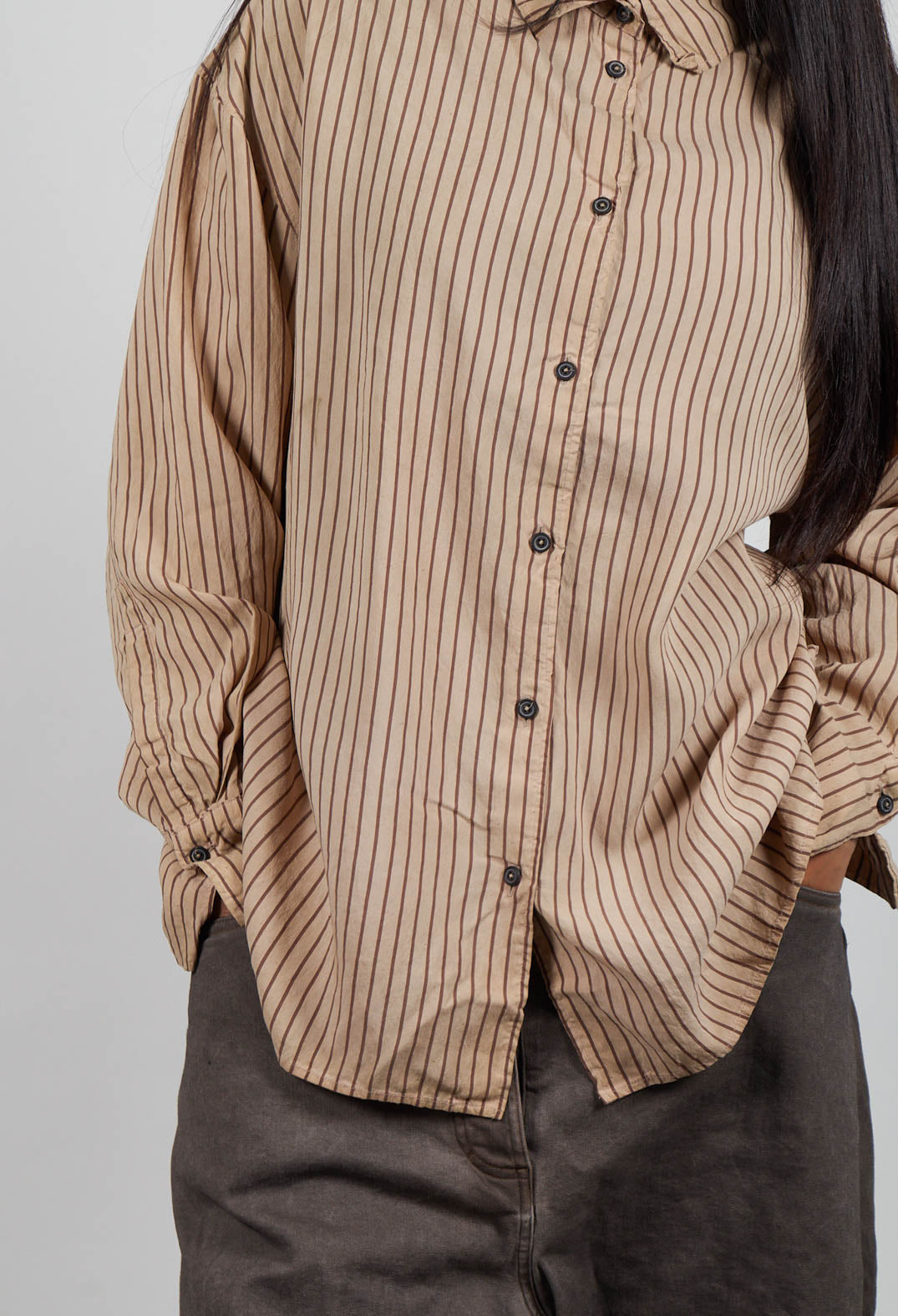 Longline Shirt in Clay Cloud Stripe  - 2130401
