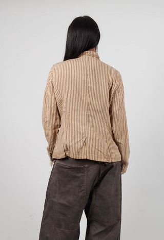 Button Up Jacket in Clay Cloud Stripe - 2131110