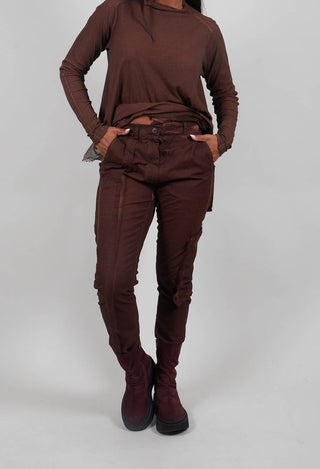 Slim Trousers with Seam Detail in Henna Cloud  - 2190105
