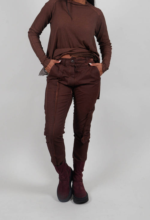 Slim Trousers with Seam Detail in Henna Cloud  - 2190105