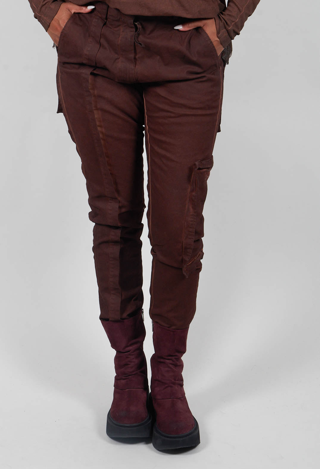Slim Trousers with Seam Detail in Henna Cloud  - 2190105