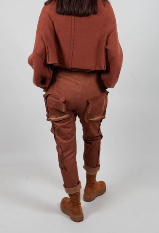 Slim Trousers with Seam Detail in Terracotta Cloud  - 2190105