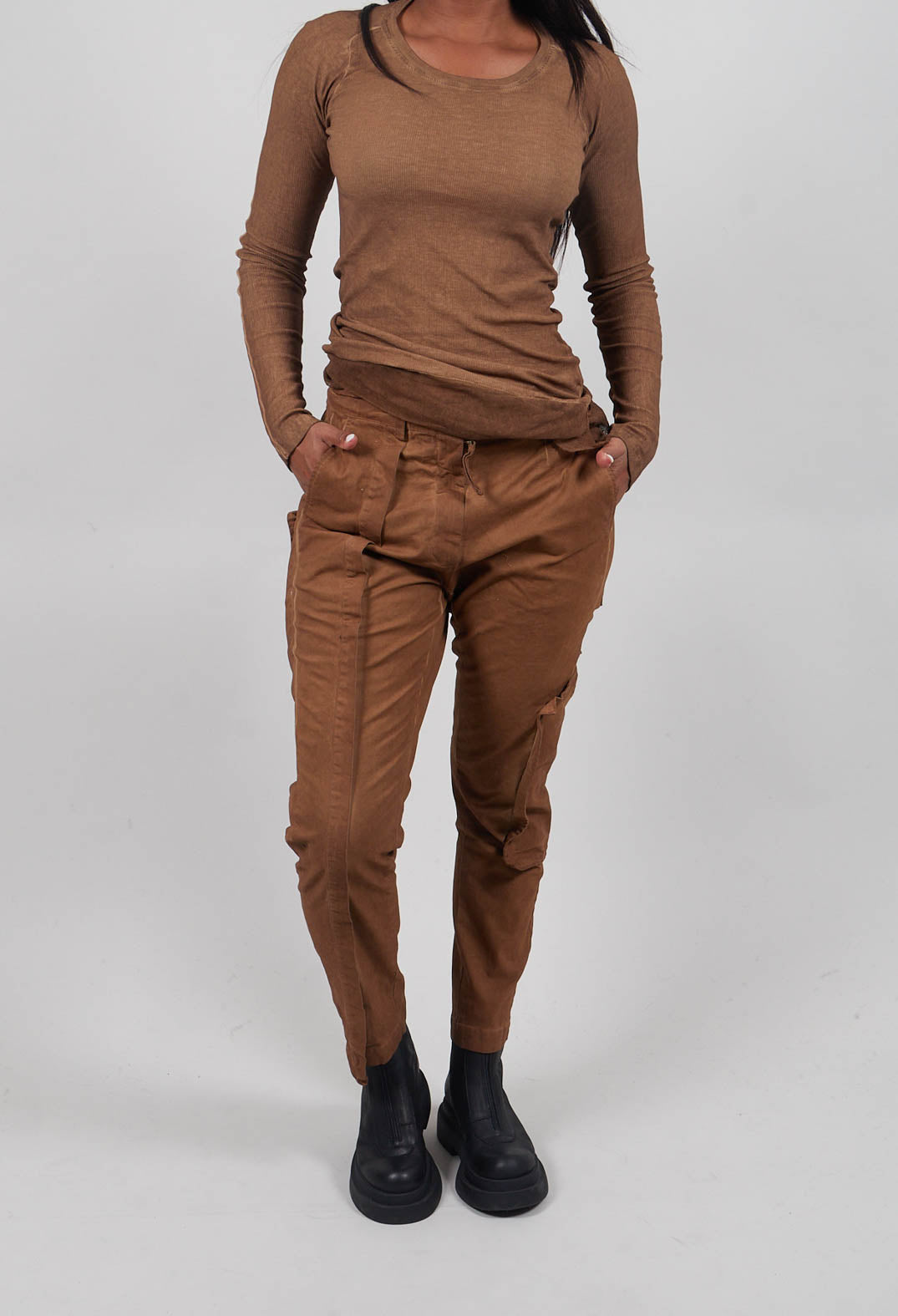 Slim Trousers with Seam Detail in Dakar Cloud - 2190105