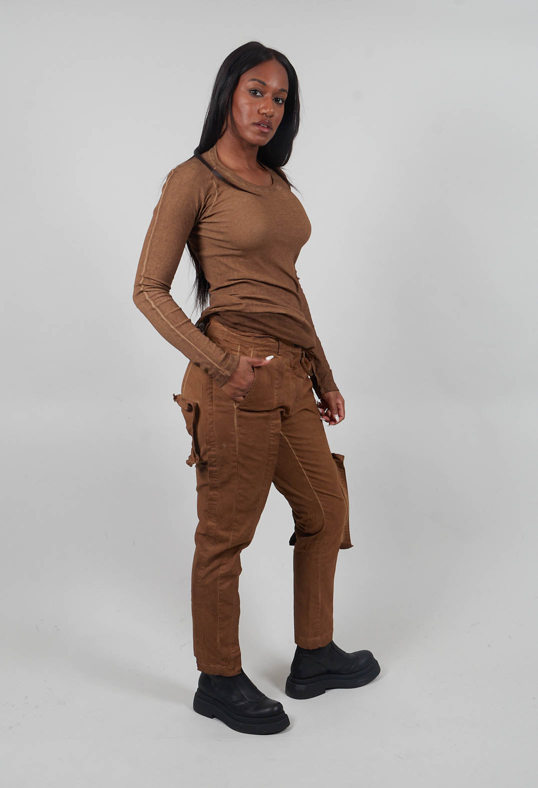 Slim Trousers with Seam Detail in Dakar Cloud - 2190105
