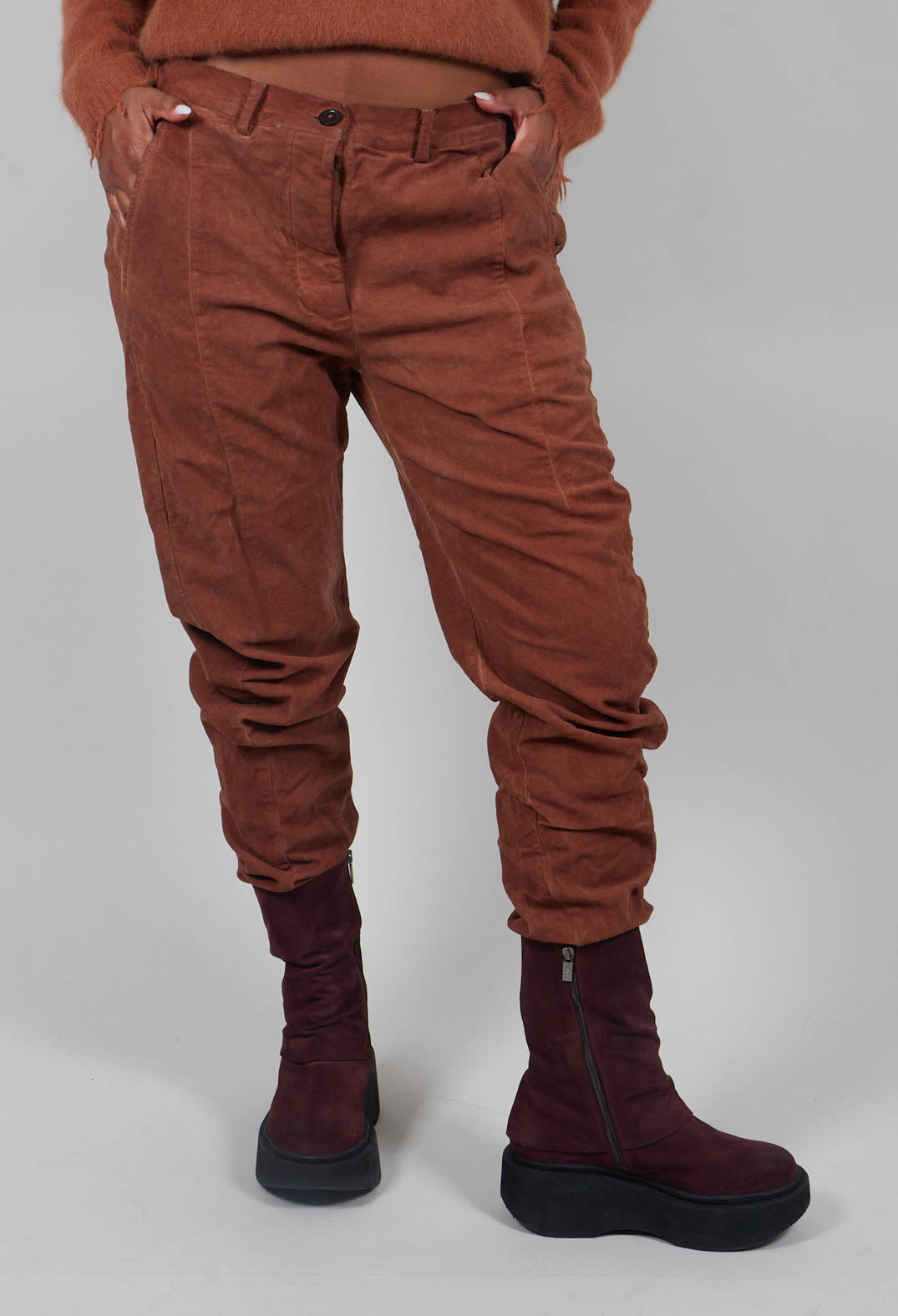 Straight Leg Trousers in Terracotta Cloud  - 2220102