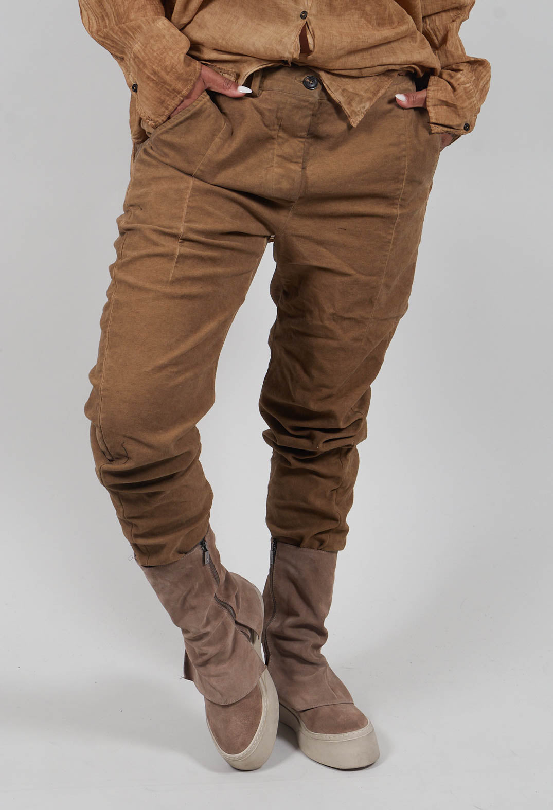 Straight Leg Trousers in Clay Cloud  - 2220102