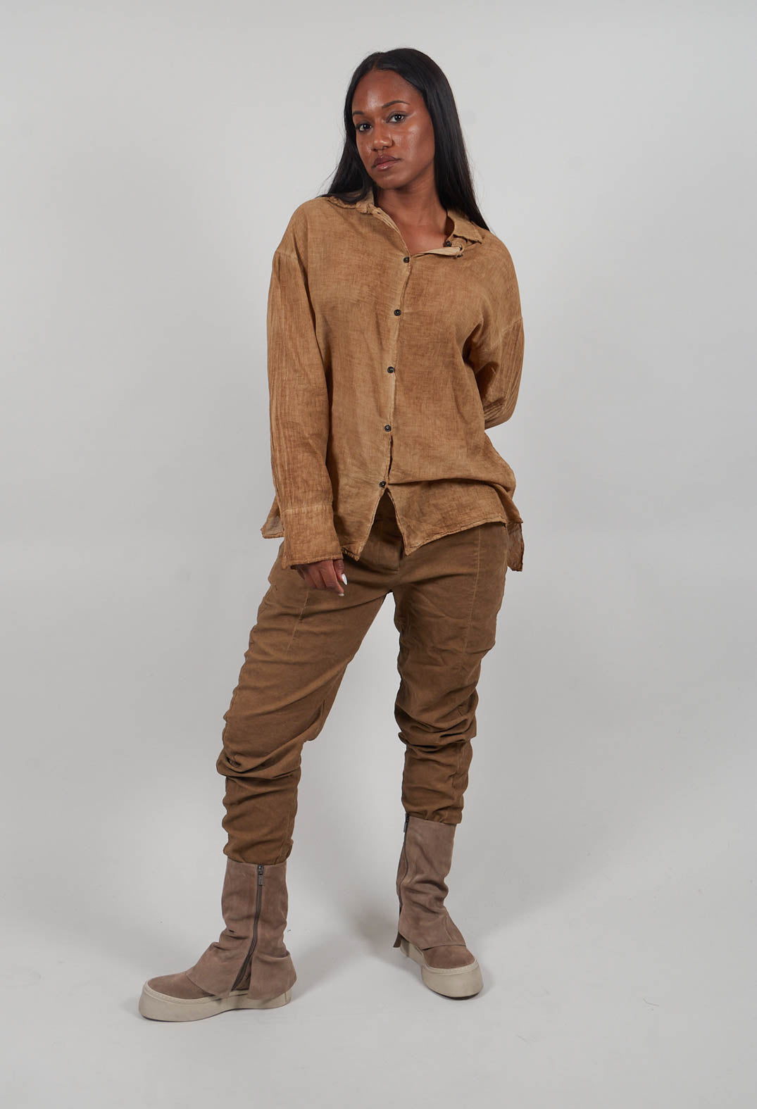 Straight Leg Trousers in Clay Cloud  - 2220102