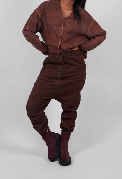 Drop Crotch Trousers in Henna Cloud  - 2220103