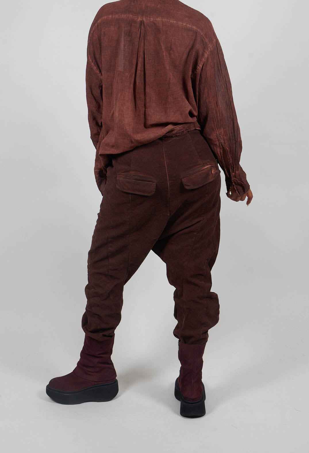 Drop Crotch Trousers in Henna Cloud  - 2220103