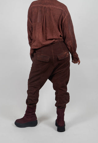 Drop Crotch Trousers in Henna Cloud  - 2220103