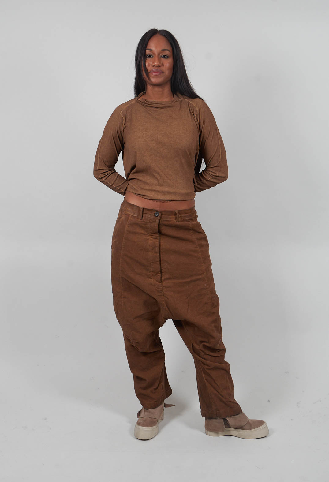 Drop Crotch Trousers in Dakar Cloud   - 2220103