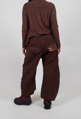 Barrel Leg Drop Crotch Trousers in Henna Cloud  - 2220104