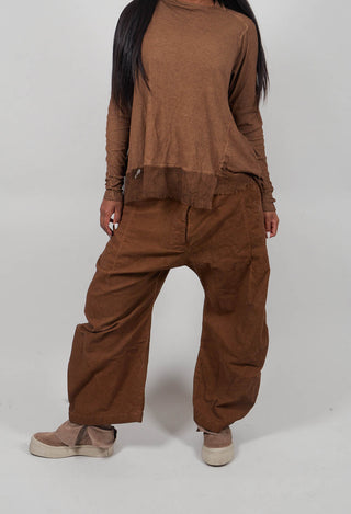 Barrel Leg Drop Crotch Trousers in Dakar Cloud - 2220104