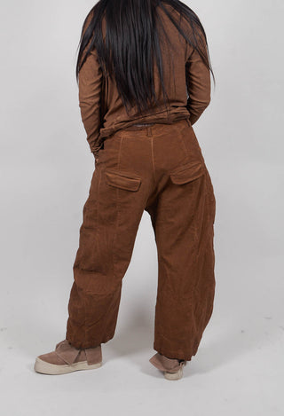 Barrel Leg Drop Crotch Trousers in Dakar Cloud - 2220104