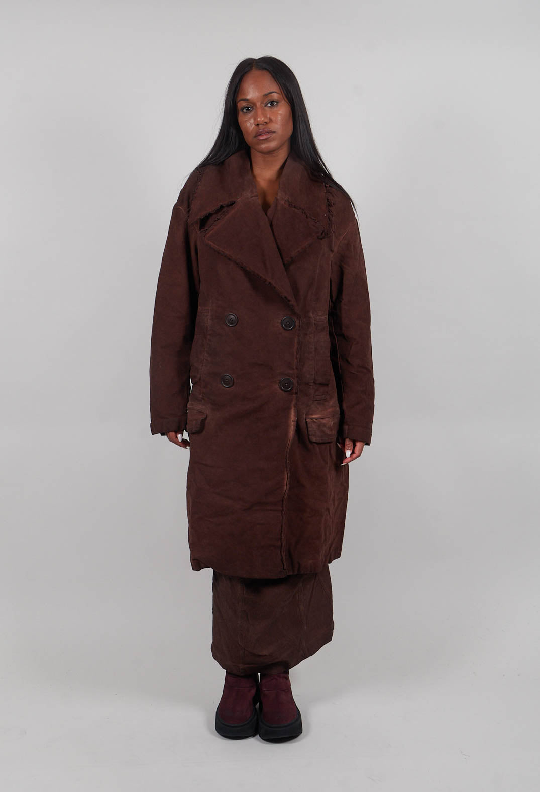 Double Breasted Coat in Henna Cloud - 2221205