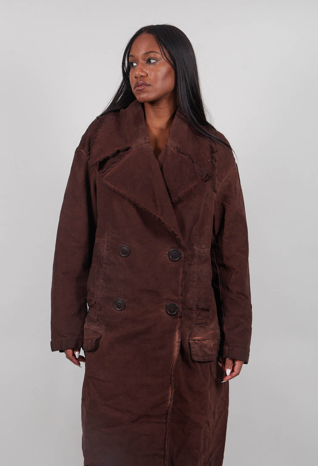 Double Breasted Coat in Henna Cloud - 2221205