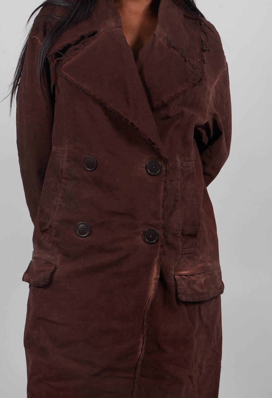 Double Breasted Coat in Henna Cloud - 2221205