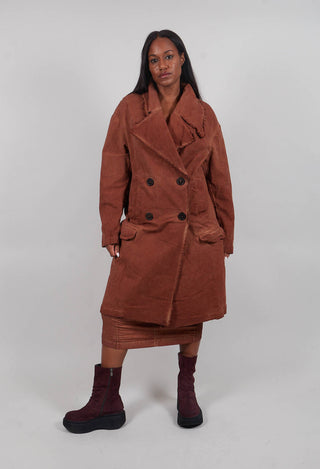 Double Breasted Coat in Terracotta Cloud  - 2221205