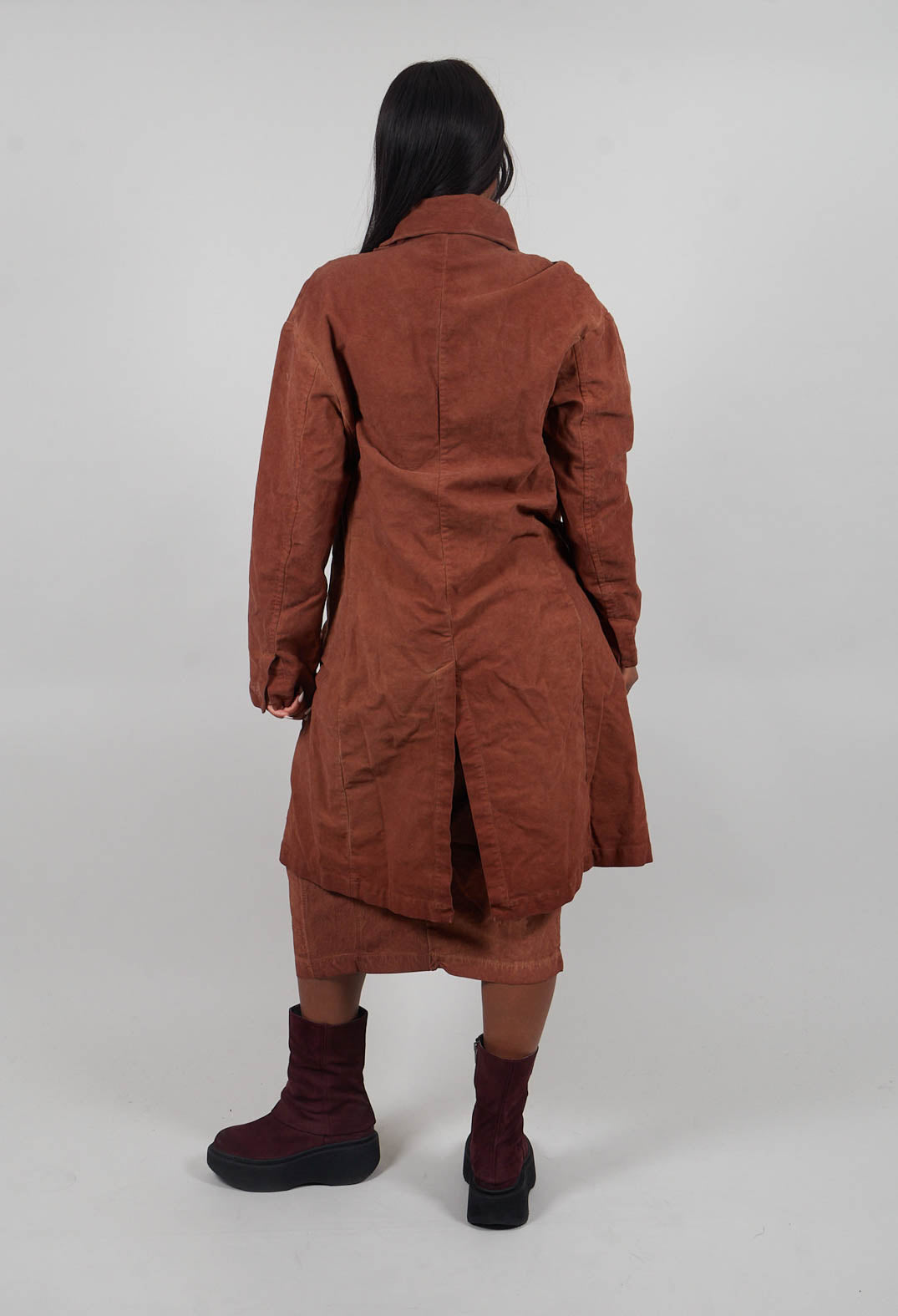 Double Breasted Coat in Terracotta Cloud  - 2221205