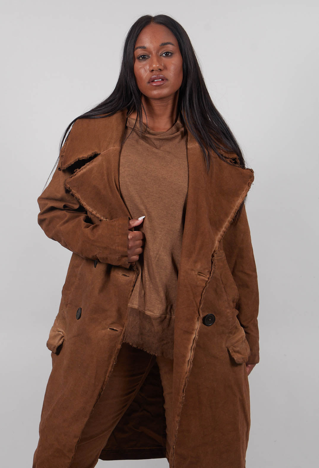 Double Breasted Coat in Dakar Cloud  - 2221205