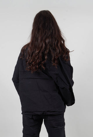 Oversized High Neck Top in Black 3D Optic  - 2240802
