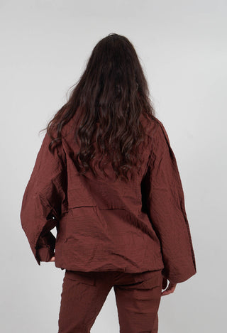Oversized High Neck Top in Henna 3D Optic  - 2240802