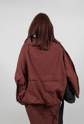 Oversized High Neck Top in Henna 3D Optic  - 2240802
