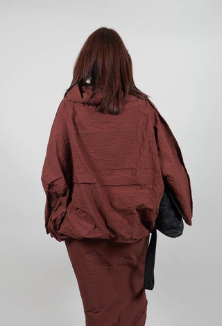 Oversized High Neck Top in Henna 3D Optic  - 2240802