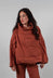Oversized High Neck Top in Terracotta 3D Optic  - 2240802