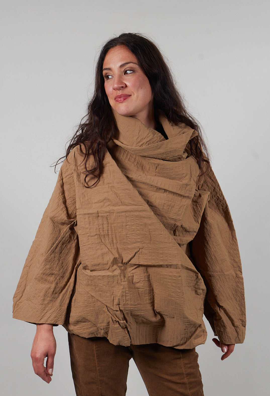 Oversized High Neck Top in Dakar 3D Optic  - 2240802
