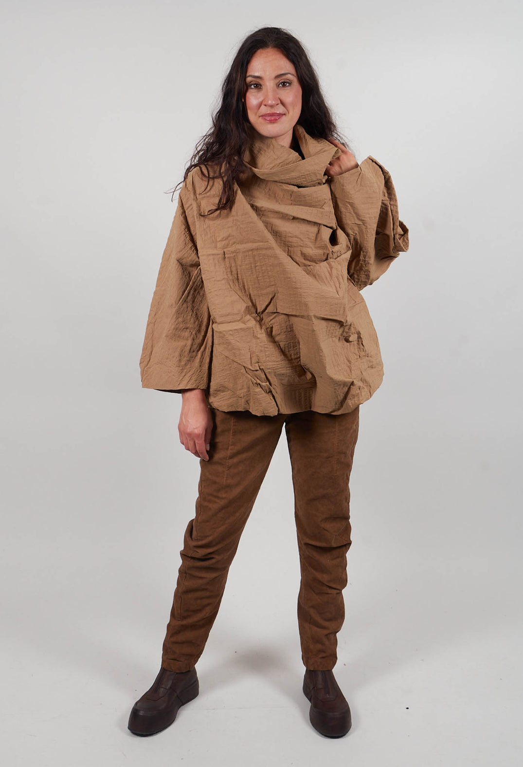 Oversized High Neck Top in Dakar 3D Optic  - 2240802