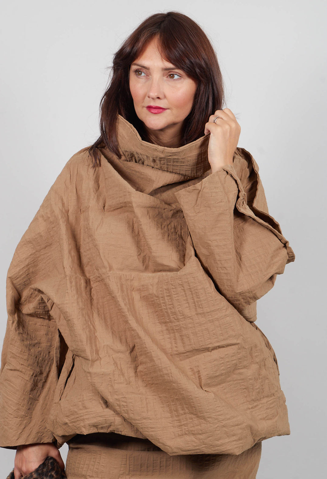 Oversized High Neck Top in Dakar 3D Optic  - 2240802