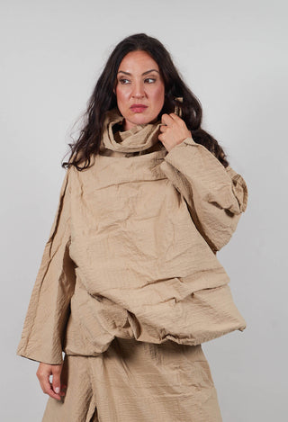 Oversized High Neck Top in Clay 3D Optic  - 2240802
