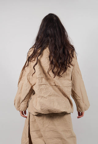 Oversized High Neck Top in Clay 3D Optic  - 2240802
