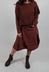 Draped A-Line Skirt in Henna 3D Optic  - 2240304